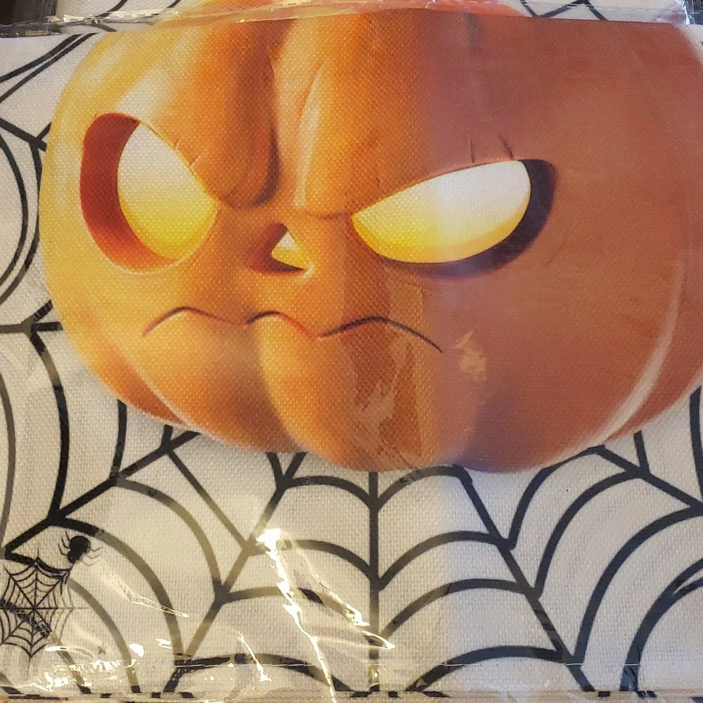 Cuteiush Halloween Pumpkin Spider Web Table Runner  13x72 Inches
